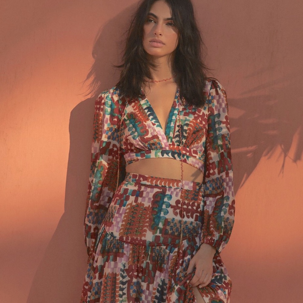 Abstract Skirt Set